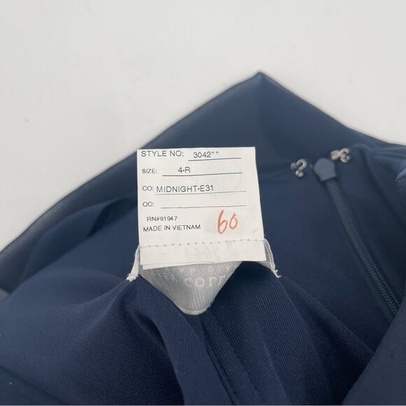 DESSY COLLECTION Dress Tie Chiffon Bridesmaid Gown Maxi Prom Navy Bridal SZ 4 - Picture 5 of 16